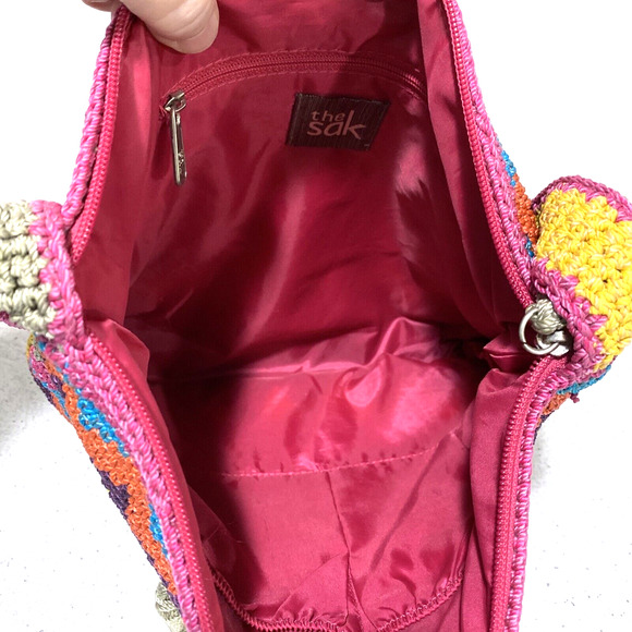 Vintage The Sak Shoulderbag Purse Crossbody Crochet Multicolor Single Strap - Picture 14 of 14